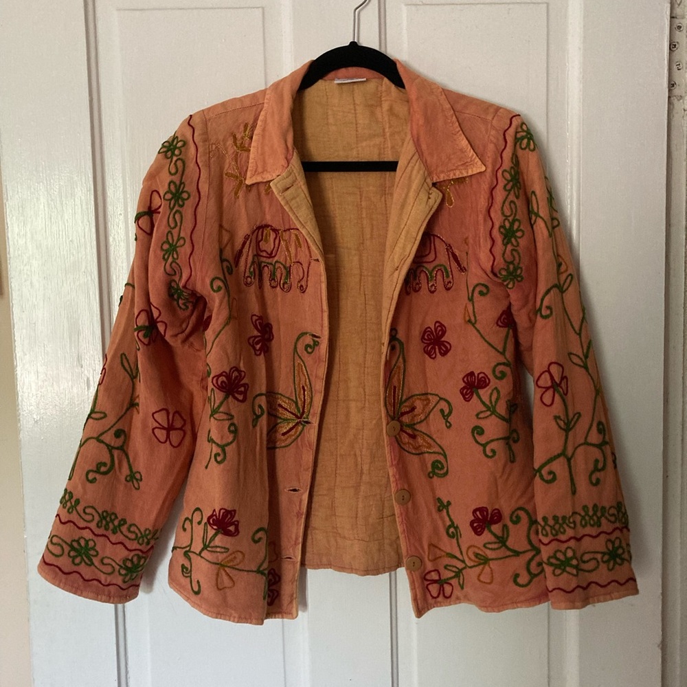 Embroidered floral coat